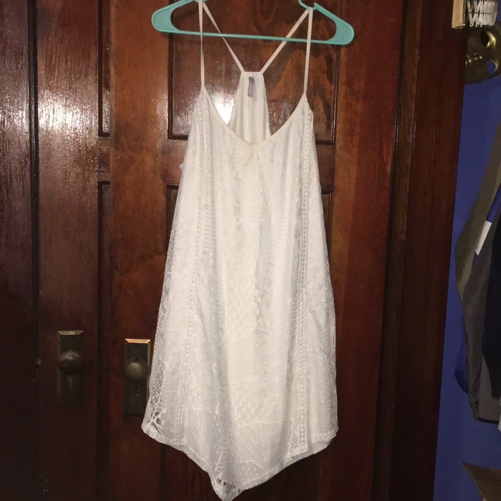 White Lace Tank Top Dress